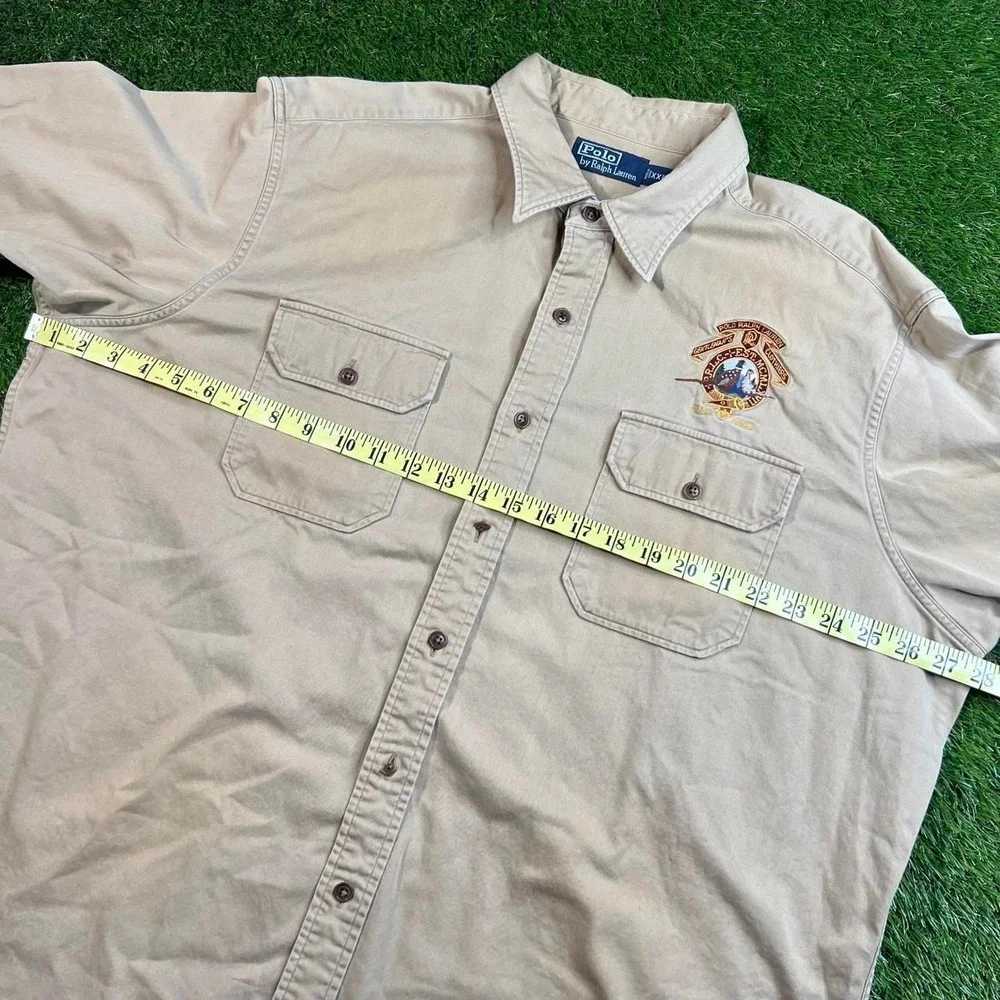 Vintage Polo Ralph Lauren 1967 Pheasant Field Shirt Jacket 2XL Khaki Safari Mens